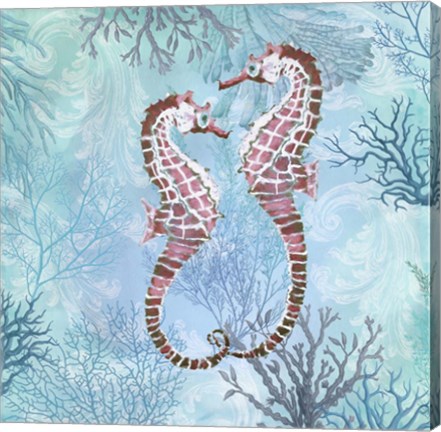 Framed Marine Love Seahorses Print