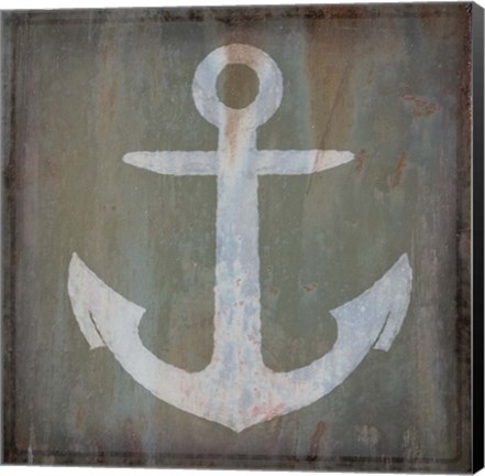 Framed Rusty Sign Anchor Print