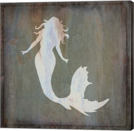Framed Rusty Sign Mermaid Print