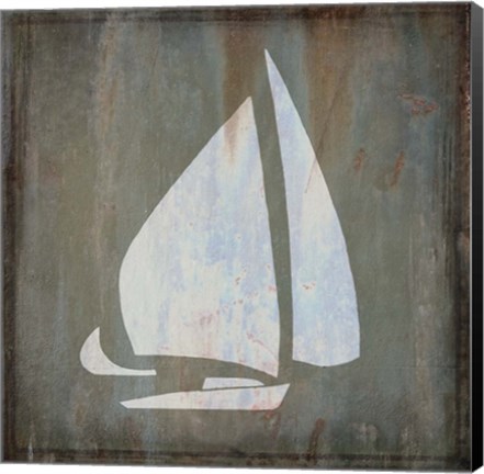 Framed Rusty Sign Sailboat Print
