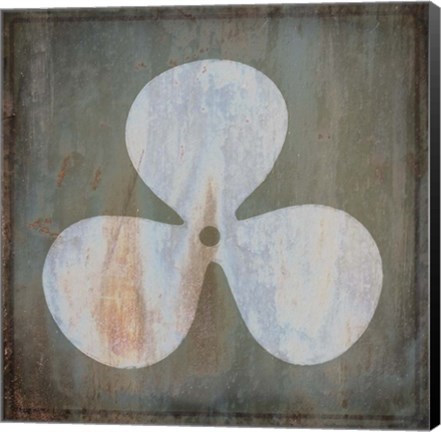 Framed Rusty Sign Ship Propeller Print