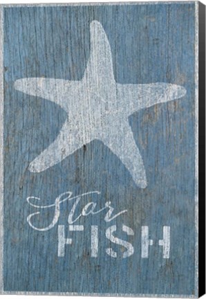 Framed Starfish on Blue Print