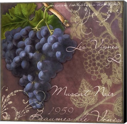 Framed Blue Vines Black Muscat Print