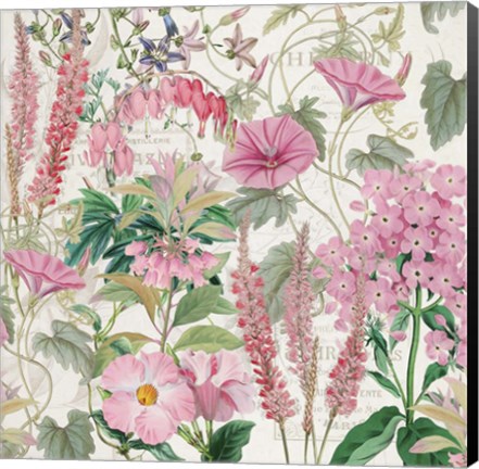 Framed Garden in Pink Print