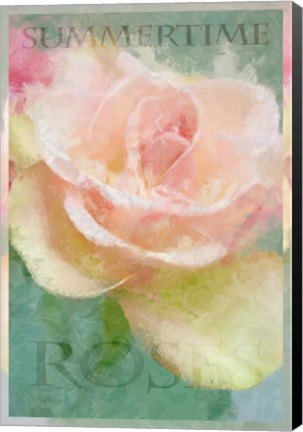 Framed Summertime Roses I Print