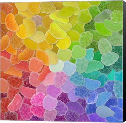 Framed Rainbow Candy Pile Print