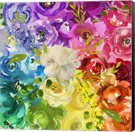 Framed Flower Rainbow Print