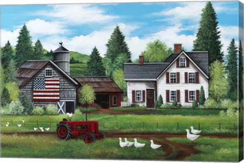 Framed Ducks N&#39; Chickens Print
