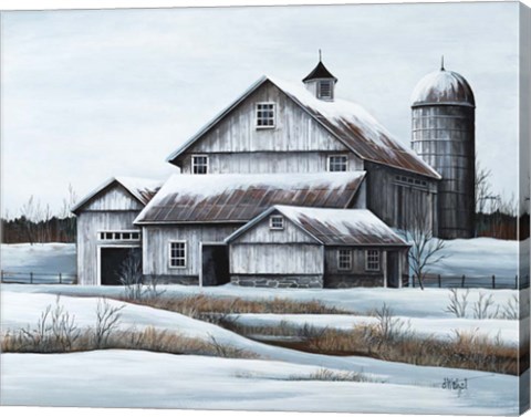 Framed White Barn Print