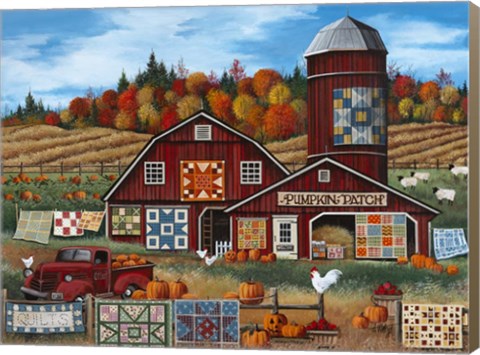 Framed Pumpkin Patch Farm Print