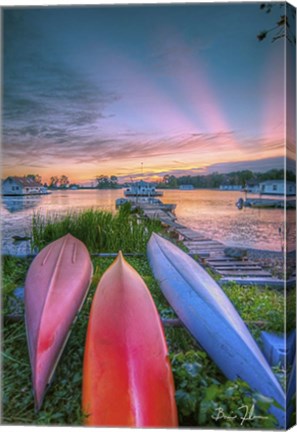 Framed Colorful Houseboats Print