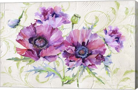 Framed Romantic Purple Poppies Print