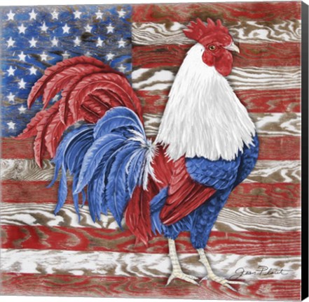 Framed American Rooster B Print