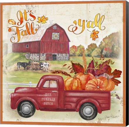 Framed Pumpkin Patch Truck A Print