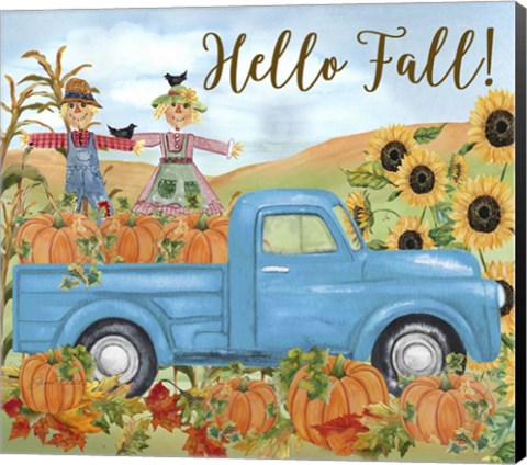 Framed Pumpkin Patch Truck D Print