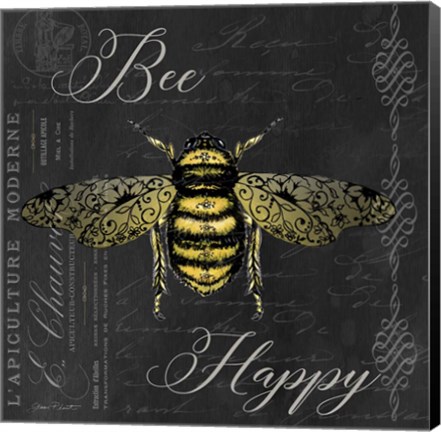 Framed Bee Happy A Print