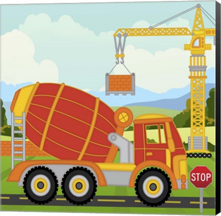 Framed Construction Fun C Print