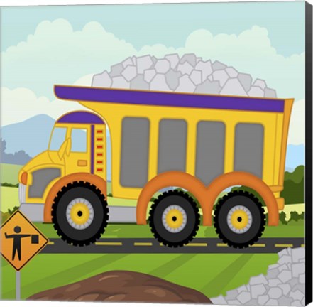 Framed Construction Fun D Print