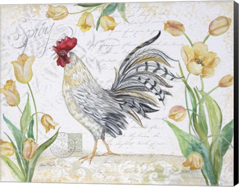 Framed Seasonal Rooster 4 Print