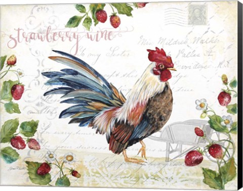 Framed Seasonal Rooster 6 Print