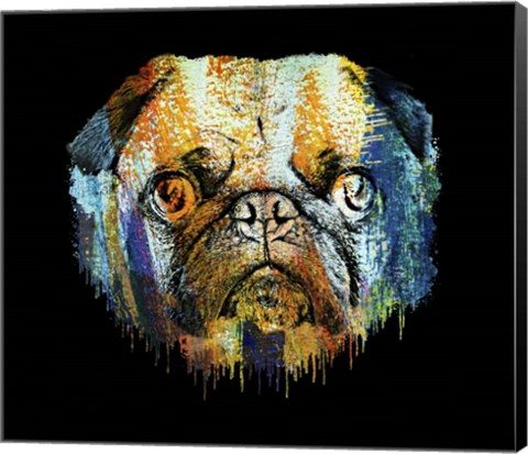 Framed Pug Mug Print