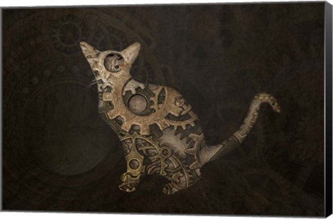 Framed Steampunk Cat Print
