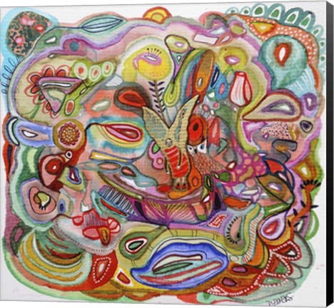 Framed Dame Luciole A L&#39;ecole Des Plantes Carnivores Print