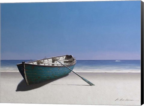 Framed Blue Boat Print