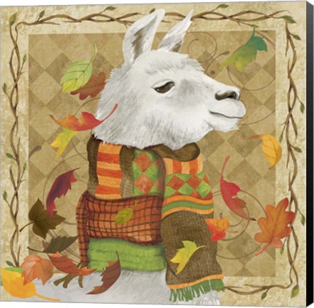 Framed Fall Llama 2 Print