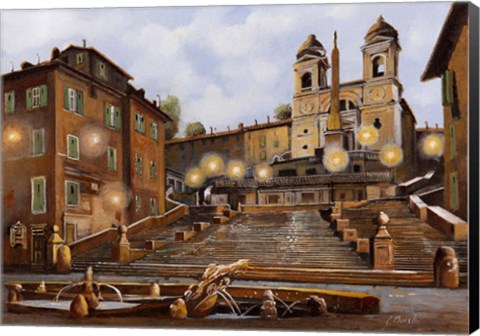 Framed Piazza Di Spagna Al Mattino Print