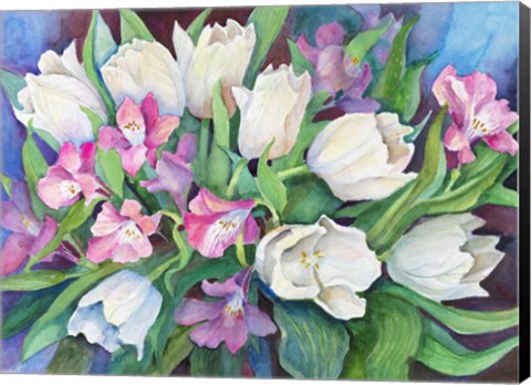 Framed Alstroemeria and Tulips Print