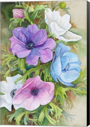 Framed Pastel Anemones Print