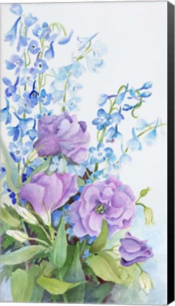 Framed Prarie Gentian and Delphinium Print