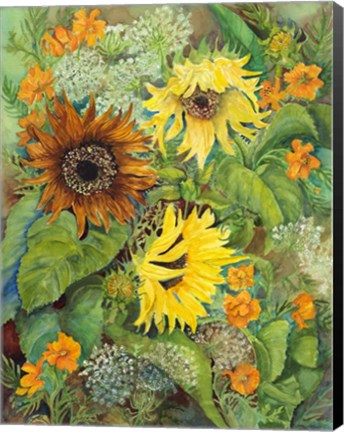 Framed Jungle of Flowers Print