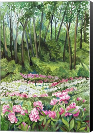 Framed Ann Arbor Peony Gardens Print