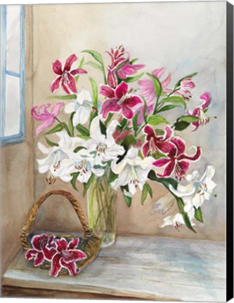 Framed Lilacs in a Vase Print