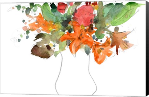 Framed Expressive Bouquet I Print
