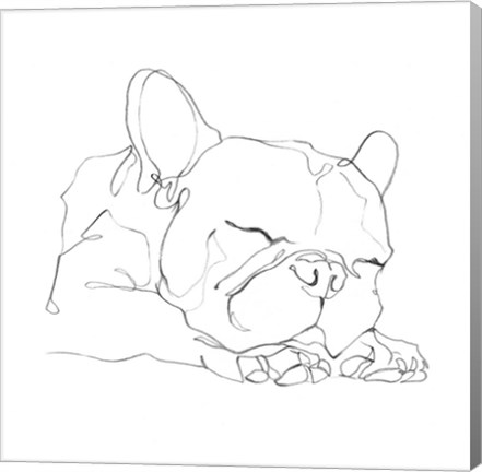 Framed French Bulldog Contour II Print