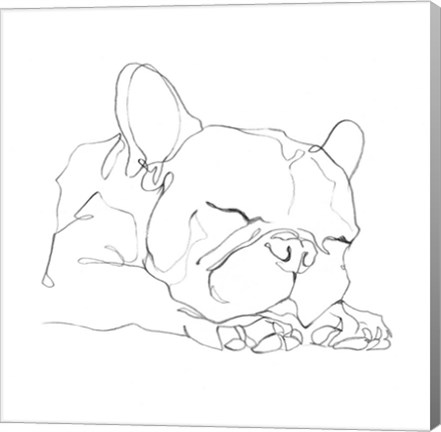 Framed French Bulldog Contour II Print