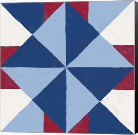 Framed Americana Patchwork Tile IV Print