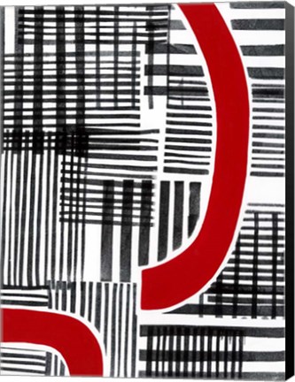 Framed Red Interrupted I Print