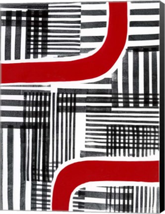 Framed Red Interrupted II Print
