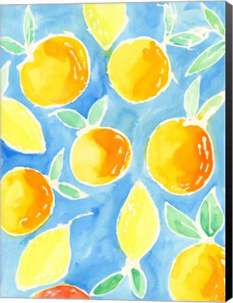 Framed Summer Citrus I Print