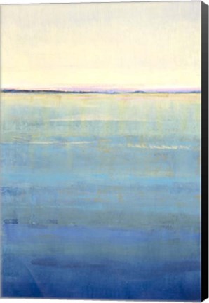 Framed Ocean Blue Horizon I Print