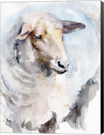 Framed Watercolor Sheep I Print