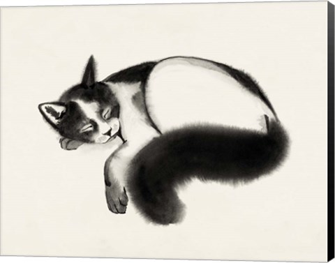 Framed Cat Laze I Print