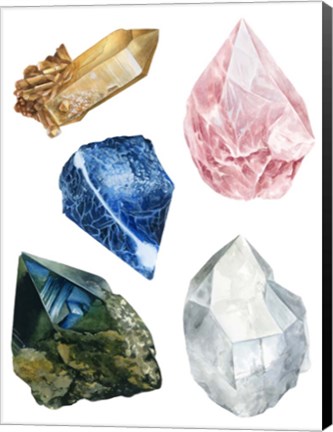 Framed Healing Crystals I Print