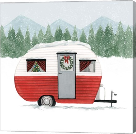 Framed Camping for Christmas II Print