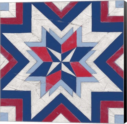 Framed Americana Quilt Motif III Print