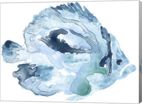 Framed Blue Ocean Fish I Print